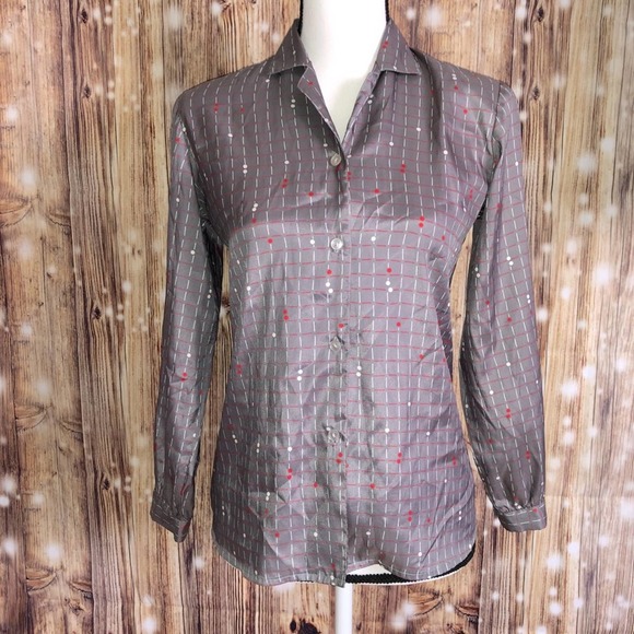 Silky long sleeve button down - Picture 1 of 4
